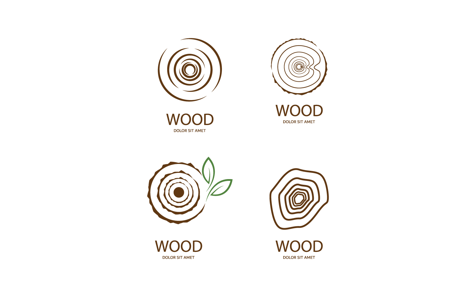 Wood illustration logo vector flat design template Logo Template