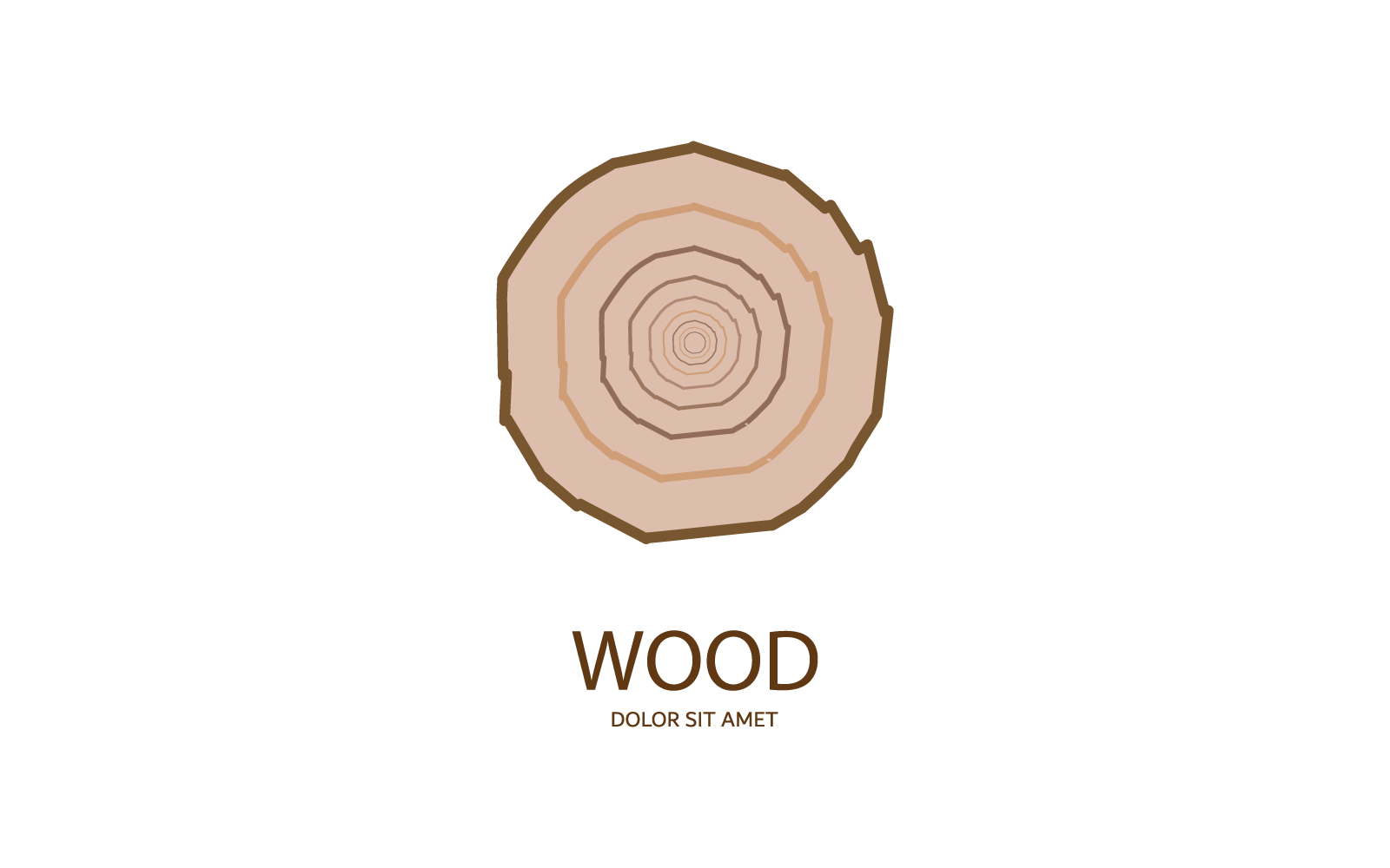 Wood illustration logo vector flat design Logo Template