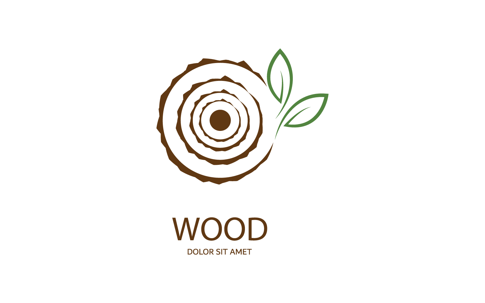 Wood logo vector flat design illustration