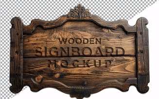 Vintage Wooden Signage Mockup Template 26