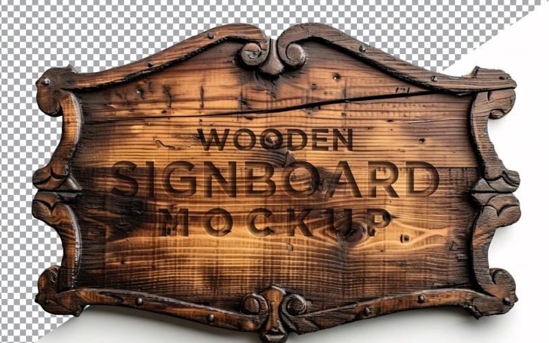 Vintage Wooden Signage Mockup Template 28 Product Mockup