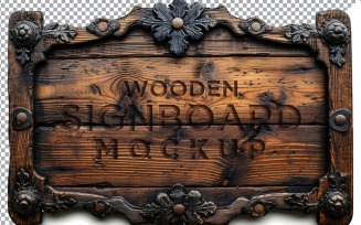 Vintage Wooden Signage Mockup Template 29
