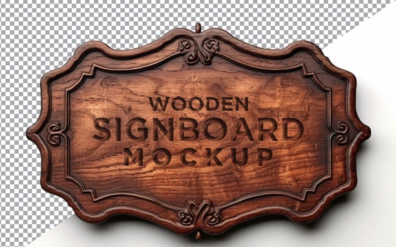 Vintage Wooden Signage Mockup Template 31 Product Mockup
