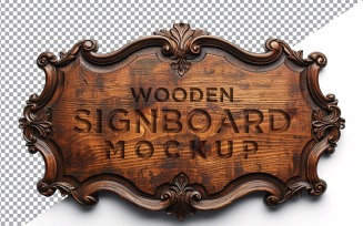 Vintage Wooden Signage Mockup Template 32