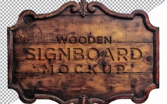 Vintage Wooden Signage Mockup Template 33
