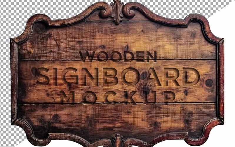 Vintage Wooden Signage Mockup Template 33 Product Mockup