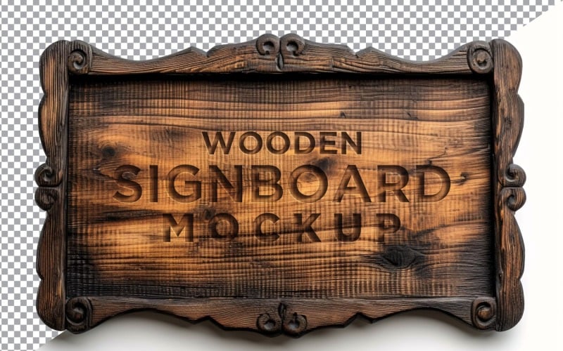 Vintage Wooden Signage Mockup Template 34 Product Mockup
