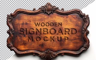 Vintage Wooden Signage Mockup Template 35