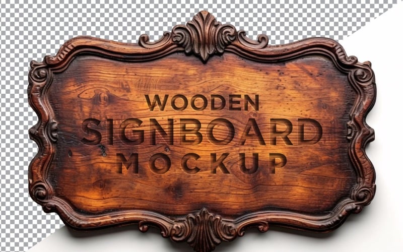 Vintage Wooden Signage Mockup Template 35 Product Mockup