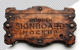 Vintage Wooden Signage Mockup Template 38