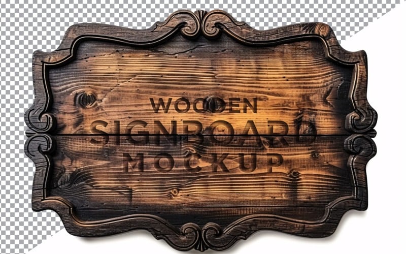 Vintage Wooden Signage Mockup Template 39 Product Mockup