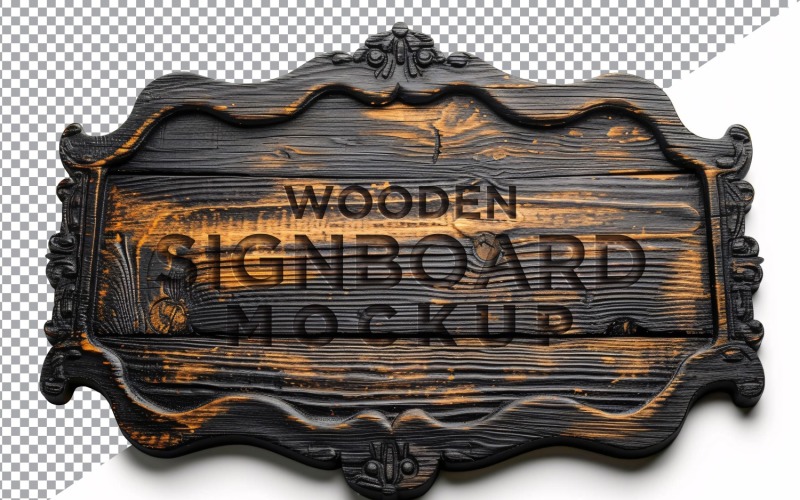 Vintage Wooden Signage Mockup Template 42 Product Mockup