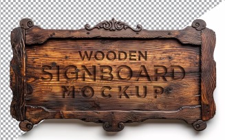 Vintage Wooden Signage Mockup Template 47