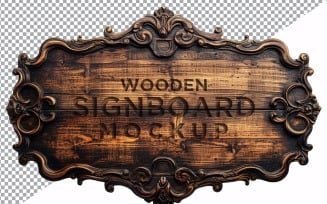 Vintage Wooden Signage Mockup Template 55
