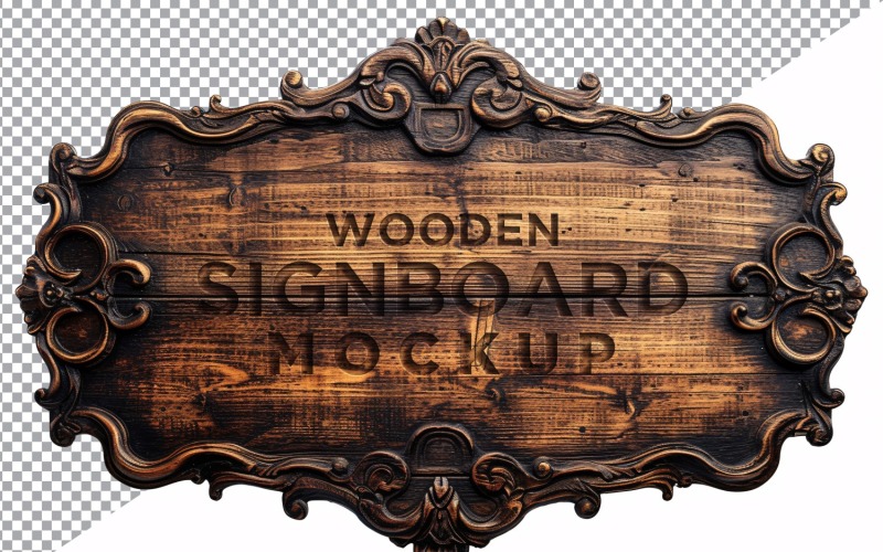 Vintage Wooden Signage Mockup Template 55 Product Mockup