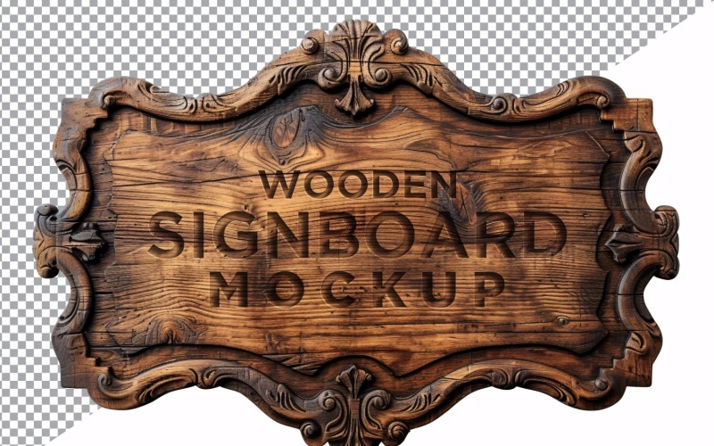 Vintage Wooden Signage Mockup Template 64 Product Mockup