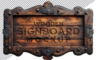 Vintage Wooden Signage Mockup Template 68