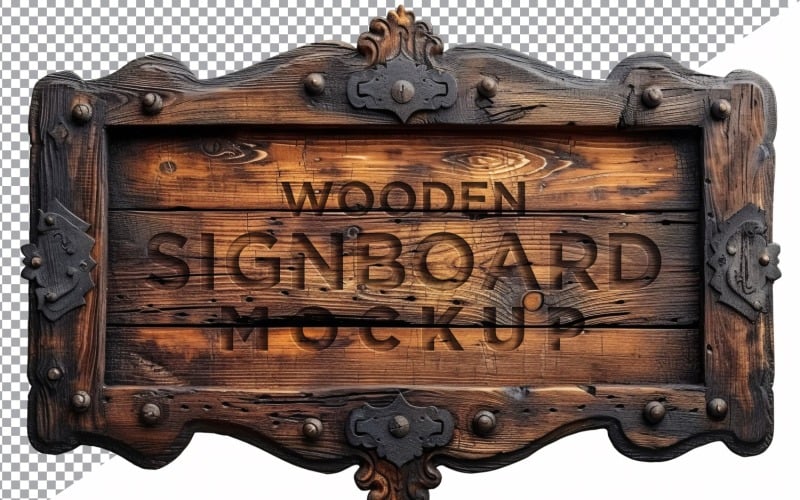 Vintage Wooden Signage Mockup Template 68 Product Mockup