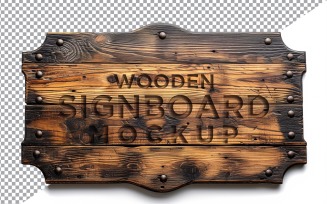 Vintage Wooden Signage Mockup Template 69