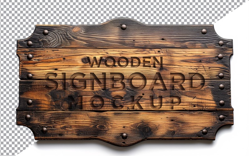 Vintage Wooden Signage Mockup Template 69 Product Mockup