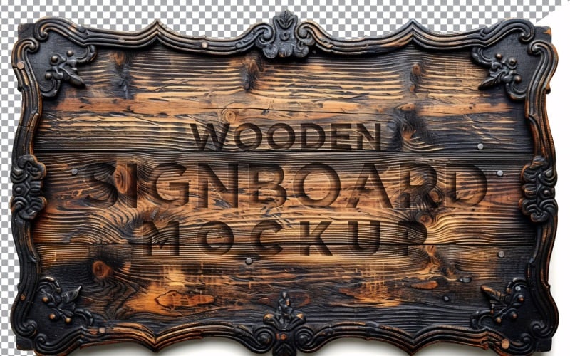 Vintage Wooden Signage Mockup Template 73 Product Mockup