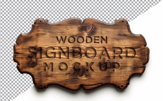 Vintage Wooden Signboard Mockup 28