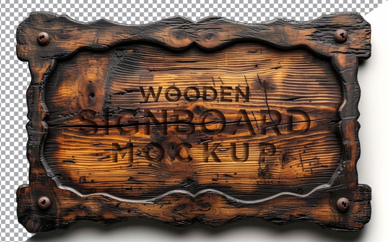 Vintage Wooden Signboard Mockup 29 Product Mockup