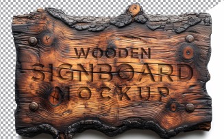 Vintage Wooden Signboard Mockup 30