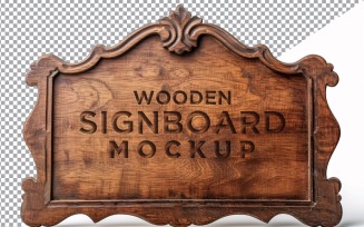 Vintage Wooden Signboard Mockup 31