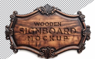 Vintage Wooden Signboard Mockup 32