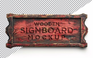 Vintage Wooden Signboard Mockup 33