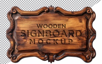 Vintage Wooden Signboard Mockup 34