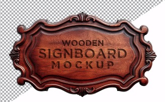 Vintage Wooden Signboard Mockup 35