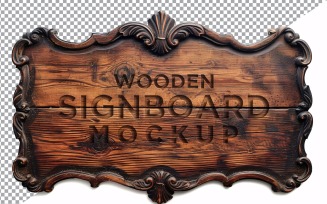 Vintage Wooden Signboard Mockup 36