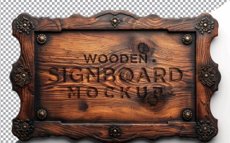 Vintage Wooden Signboard Mockup 37