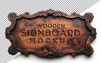 Vintage Wooden Signboard Mockup 38