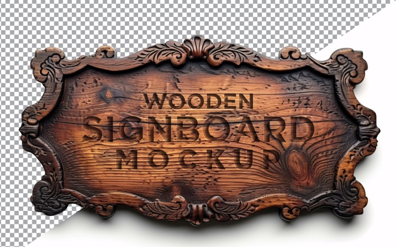 Vintage Wooden Signboard Mockup 38 Product Mockup