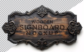 Vintage Wooden Signboard Mockup 39