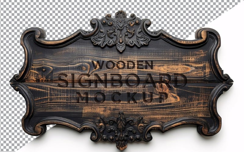 Vintage Wooden Signboard Mockup 40 Product Mockup