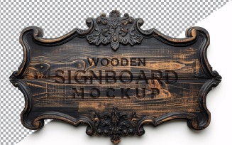 Vintage Wooden Signboard Mockup 40