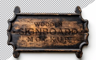 Vintage Wooden Signboard Mockup 42