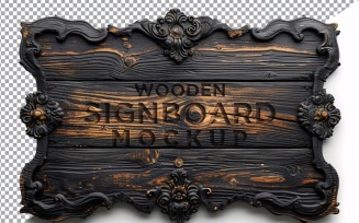 Vintage Wooden Signboard Mockup 43