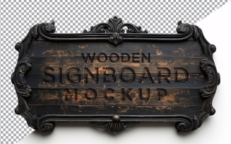 Vintage Wooden Signboard Mockup 45