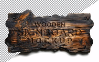 Vintage Wooden Signboard Mockup 46