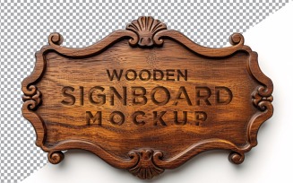 Vintage Wooden Signboard Mockup 47