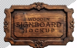Vintage Wooden Signboard Mockup 48