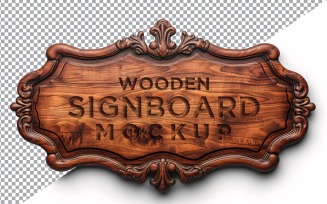 Vintage Wooden Signboard Mockup 49