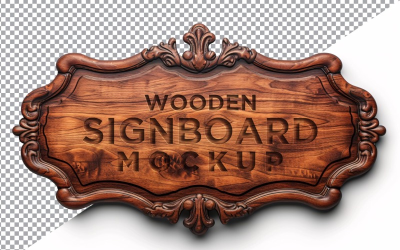 Vintage Wooden Signboard Mockup 49 Product Mockup