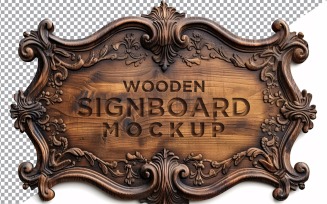 Vintage Wooden Signboard Mockup 50