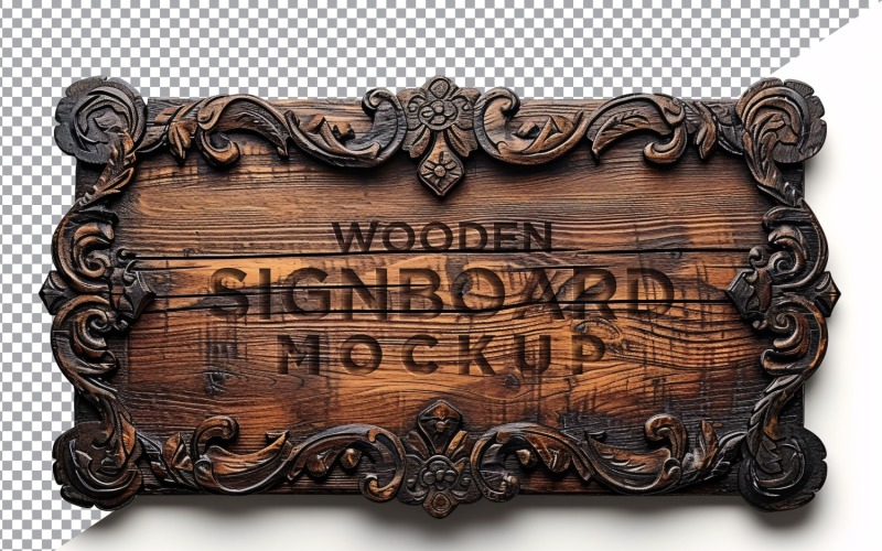 Vintage Wooden Signboard Mockup 51 Product Mockup